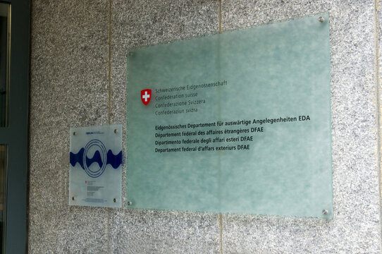 Swiss Federal Department of Foreign Affairs EDA office sign