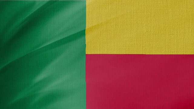 Benin Flag Animation With Fabric Texture