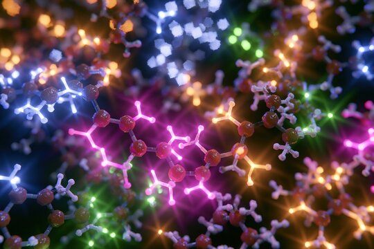 Colorful Molecules in Vibrant Glow