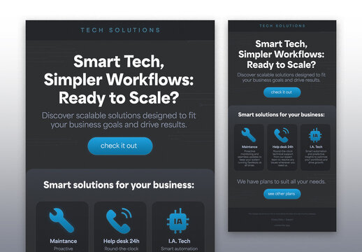 Blue and Gray Tech E-mail marketing