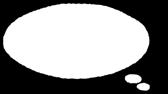 Blank conversation bubble soft irregular edge, black contrast, open space custom text gives simple message frame. explainer , cartoon scenes, comment highlights, subtitles, online posts, tutorials,