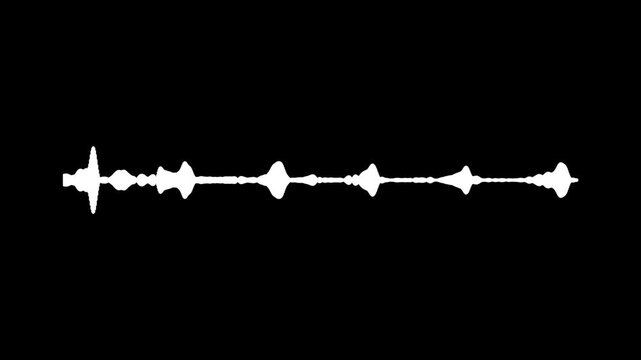 4k smooth sound spectrum soundwave reactive graphic looping on black background for professional podcast video and music visualizer overlays