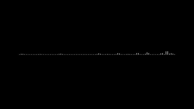 4k clean digital audio waveform frequency bars reactive graphic looping on black background for professional podcast video and audio visualizer overlays