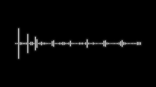 4k clean digital sound wave frequency bar reacting to rhythm on black background for futuristic audio visualizer and dj mix loops