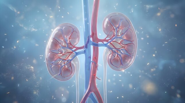 Human kidney anatomy and renal vascular system