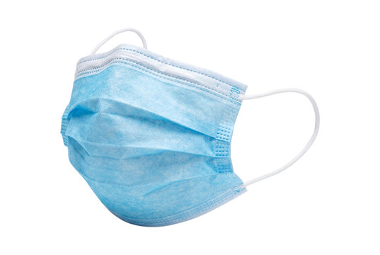 Disposable surgical face mask isolated on transparent background