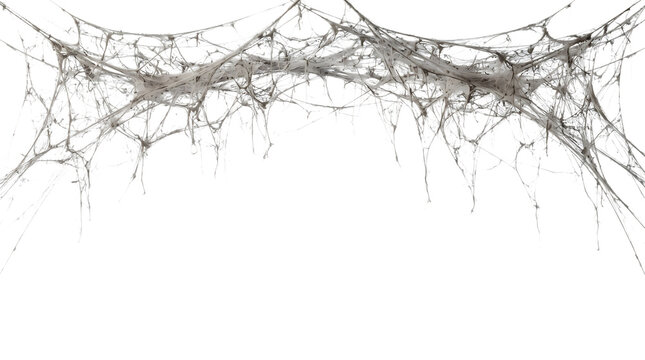 Spooky spider web decoration. Halloween cobweb on a isolated transparent background png
