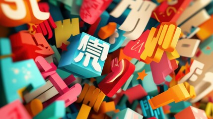 Fototapeta premium Colorful assorted app icons collage with abstract designs and logos