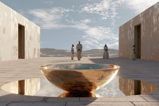 The bronze basin in the Tabernacle courtyard as a sacred ceremonial object