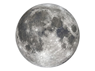 Obraz premium Full moon sphere. Detailed lunar surface on a isolated transparent background png.