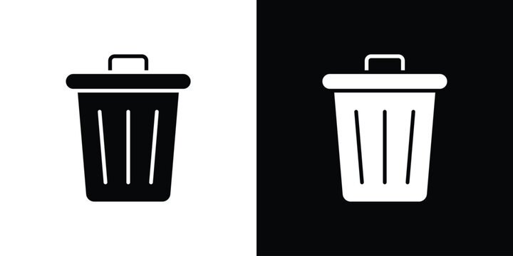 Trash Bin icon flat symbols pack