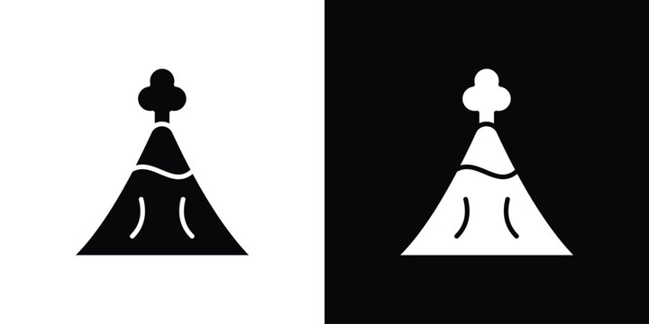 Volcano icon flat symbols pack
