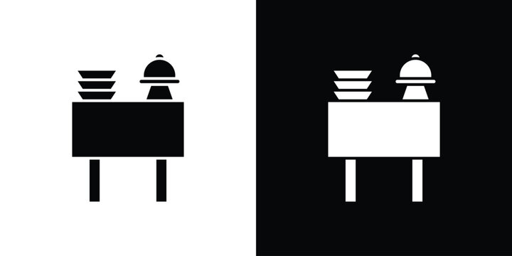 Catering buffet icon thin pictogram series