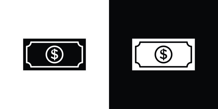 Cash money icon thin pictogram series
