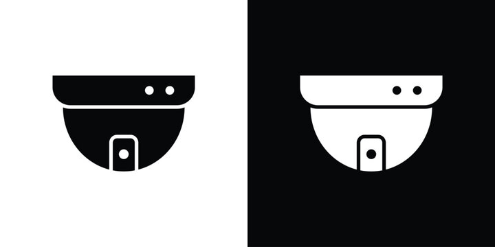 Dome cctv camera icon thin pictogram series