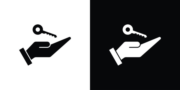Key handover icon thin pictogram series