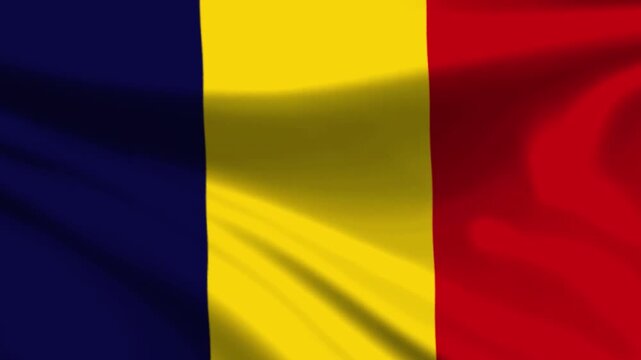 Chad National Flag Waving, High Resolution 4K footage, Flag Waving Motion Animation Background