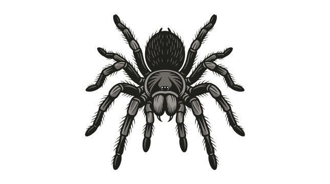 Detailed tarantula spider illustration isolated on white.