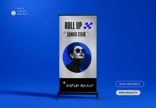 Roll Up Banner Stand Display Mockup