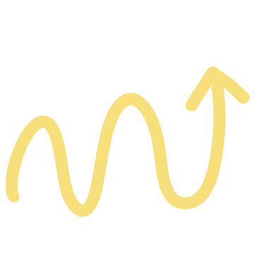 Yellow Zigzag Wavy Arrow