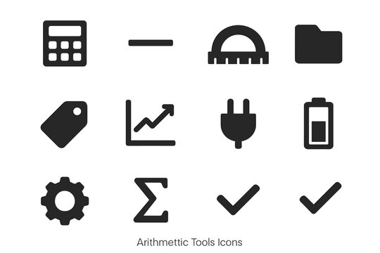 Folder icon icons tools plug tag arithmetic checkmark vector fraction protractor basic