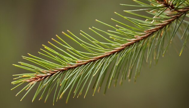 Nature background with pine branch detail in evergreen forest