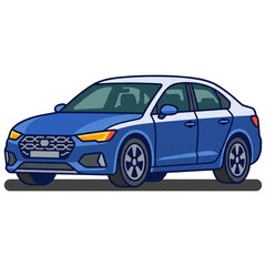 Fototapeta premium Automotive Elegant Sedan Car Vehicle on Transparent Background