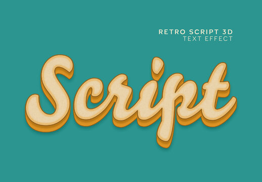 Retro Script 3D Text Effect