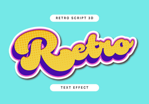 Retro Script 3D Text Effect