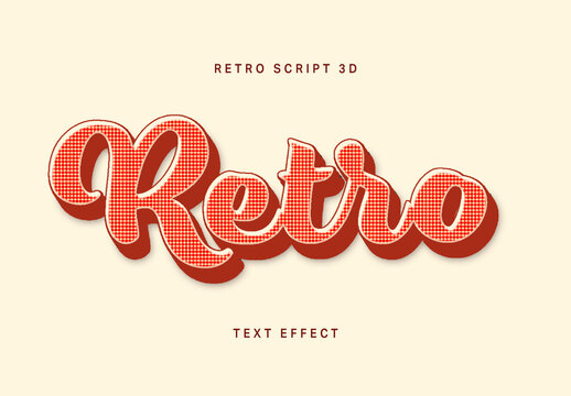 Retro Script 3D Text Effect