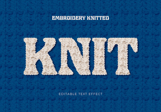 Embroidery Knitted Text Effect