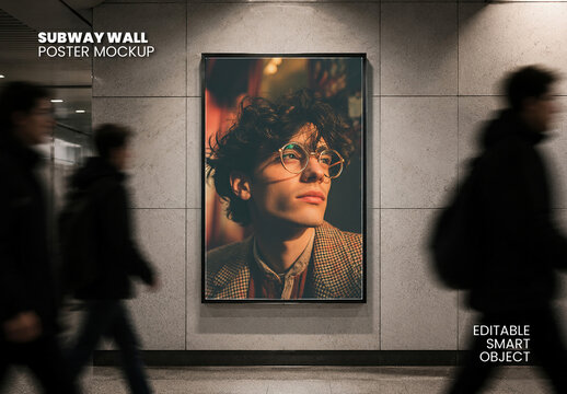 Subway Wall Poster Mockup