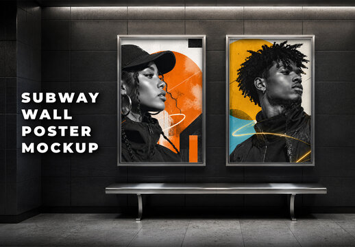 Subway Wall Poster Mockup