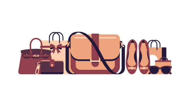Fashion Accessories Set with Handbags and Shoes