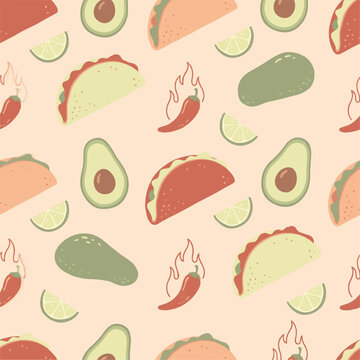 Taco Tuesday Pattern Illustration