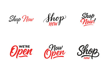 Fototapeta premium Vector 'Shop Now' Typography Design on White Background