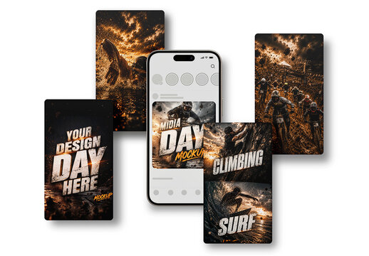 Mobile Social Story Mockup Set