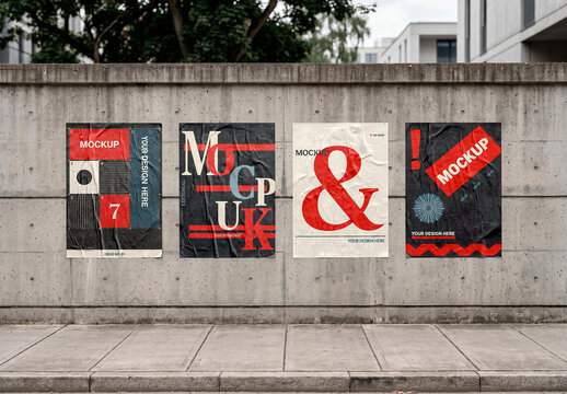 Posters Concrete Wall Mockup