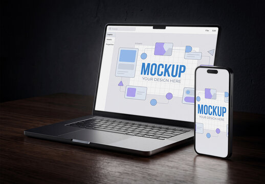 Laptop And Smartphone Mockup