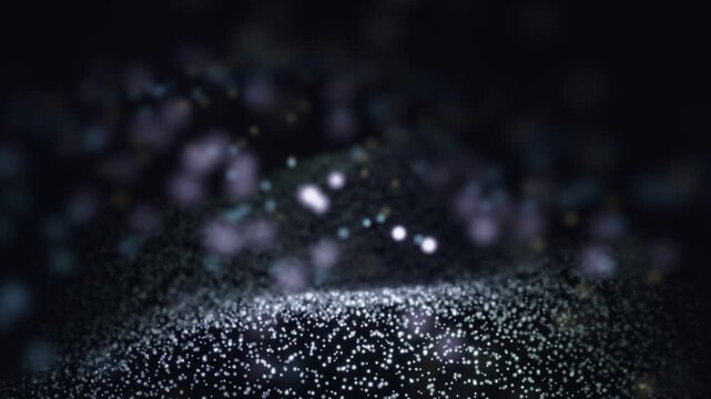 3D Render A mesmerizing, ethereal 3D render video unfolds in a dark, immersive environment, capturing the gentle