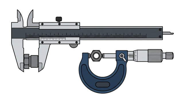 Precision Micrometer Measuring Instrument for Engineering and Manufacturing.