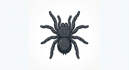 Black tarantula spider vector illustration isolated on white background
