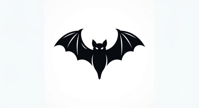 Black Bat Silhouette Flying Vector Illustration