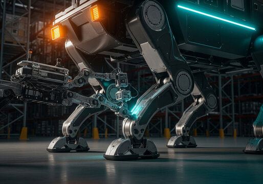 Robotic quadruped with glowing lights