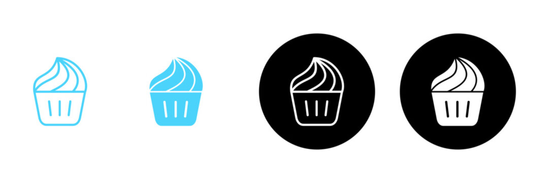 Cup cake icon vector. Cup cake sign and symbol
