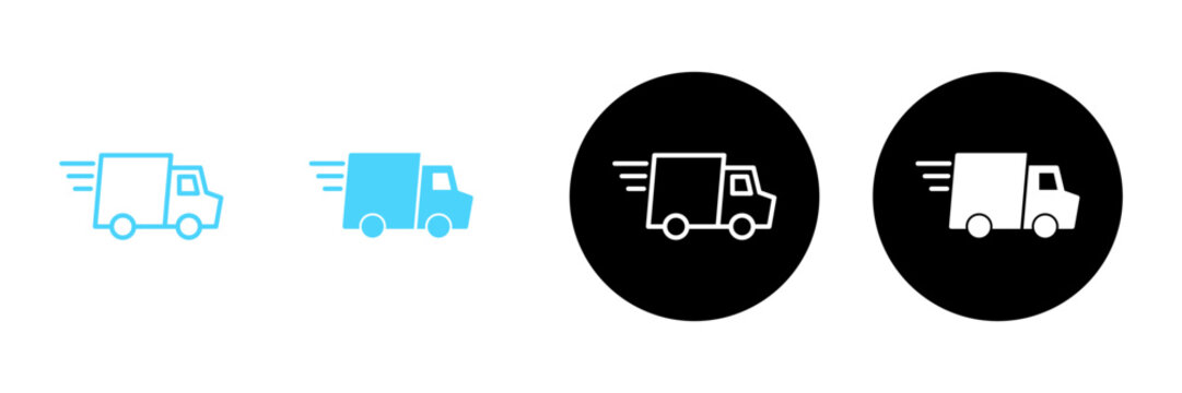 Delivery truck icon vector. Delivery truck sign and symbol. Shipping fast delivery icon