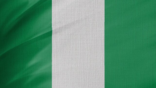 Nigeria Flag Animation With Fabric Texture