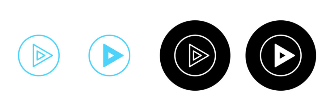 Play icon vector. Play button sign and symbol