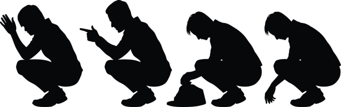 Human evolution silhouette from primate to modern man a visual timeline