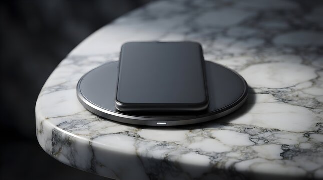 Wireless Induction Charging Dock Holding Smartphone Transferring Electrical Battery Power clear